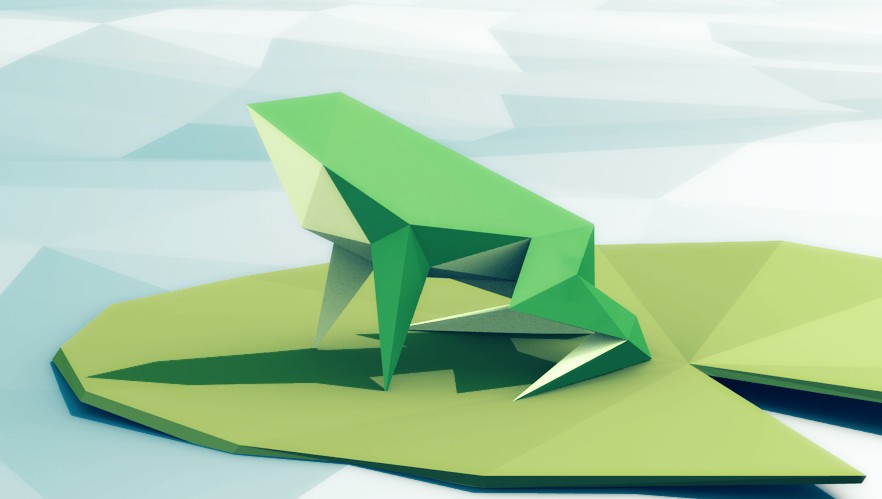 Low-poly frog preview image 1